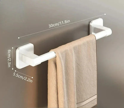 Porte-serviettes Mural Horizontal 30cm en Blanc