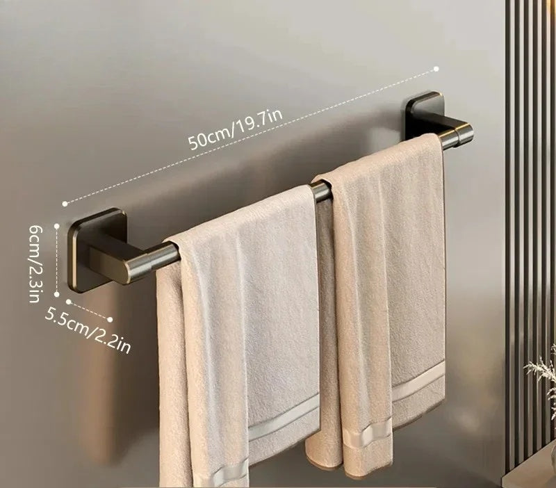 Porte-serviettes Mural Horizontal 50cm en Noir