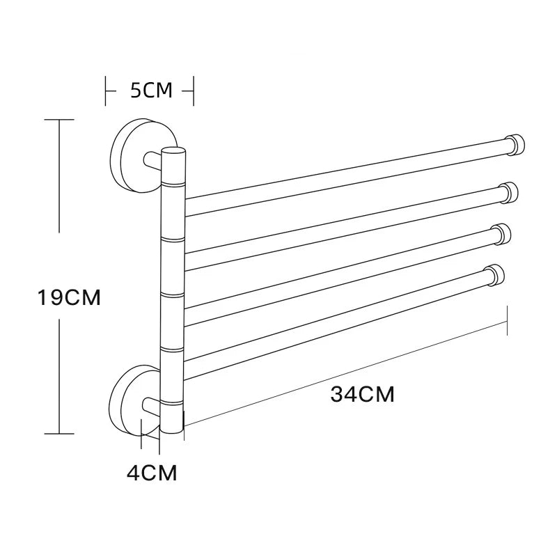 Porte-serviettes Mural Mobile et Pliable Dimensions