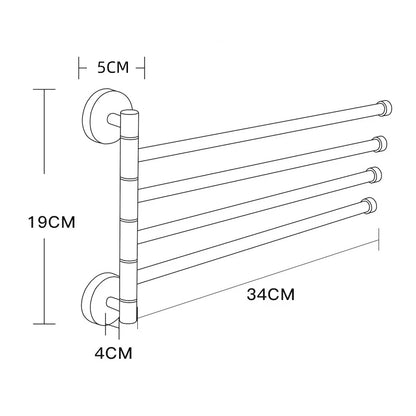 Porte-serviettes Mural Mobile et Pliable Dimensions
