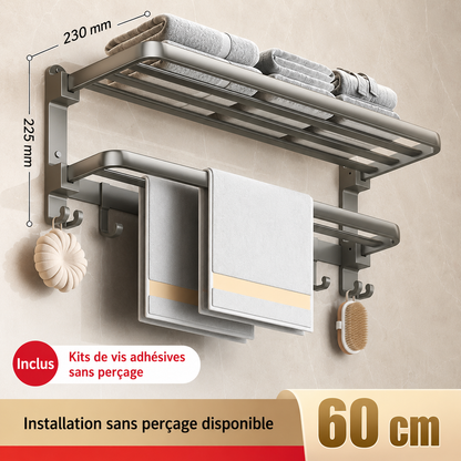 Porte-serviettes Mural Pliable 60cm