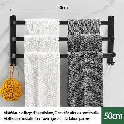 Porte-serviettes Noir Mural 1/2/3 Niveaux