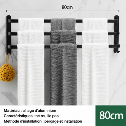 Porte-serviettes Noir Mural 1/2/3 Niveaux