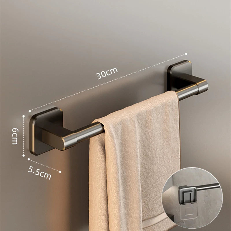 Porte-serviettes Noir avec Rangement Chaussons