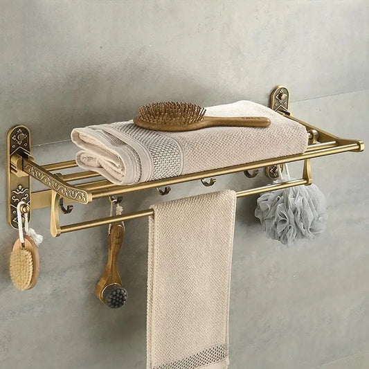 Porte-serviettes Pliable en Laiton Antique