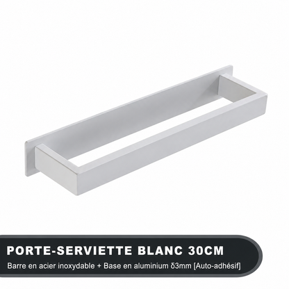 Porte-serviettes Sans Perçage Design 30 cm en Blanc