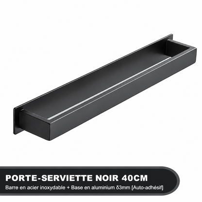 Porte-serviettes Sans Perçage Design 40 cm en Noir