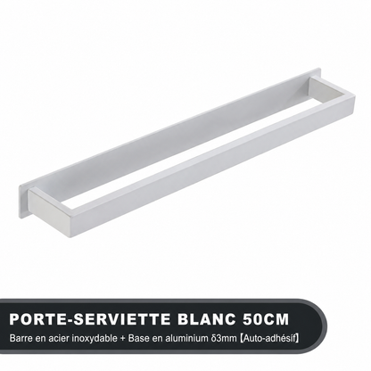 Porte-serviettes Sans Perçage Design 50 cm en Blanc