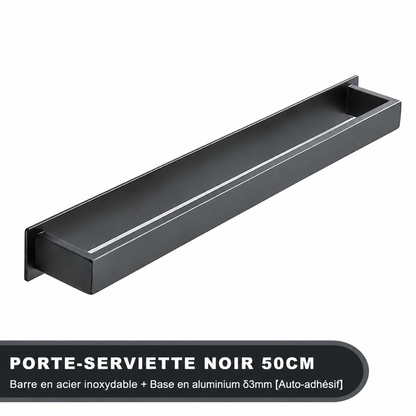 Porte-serviettes Sans Perçage Design 50 cm en Noir