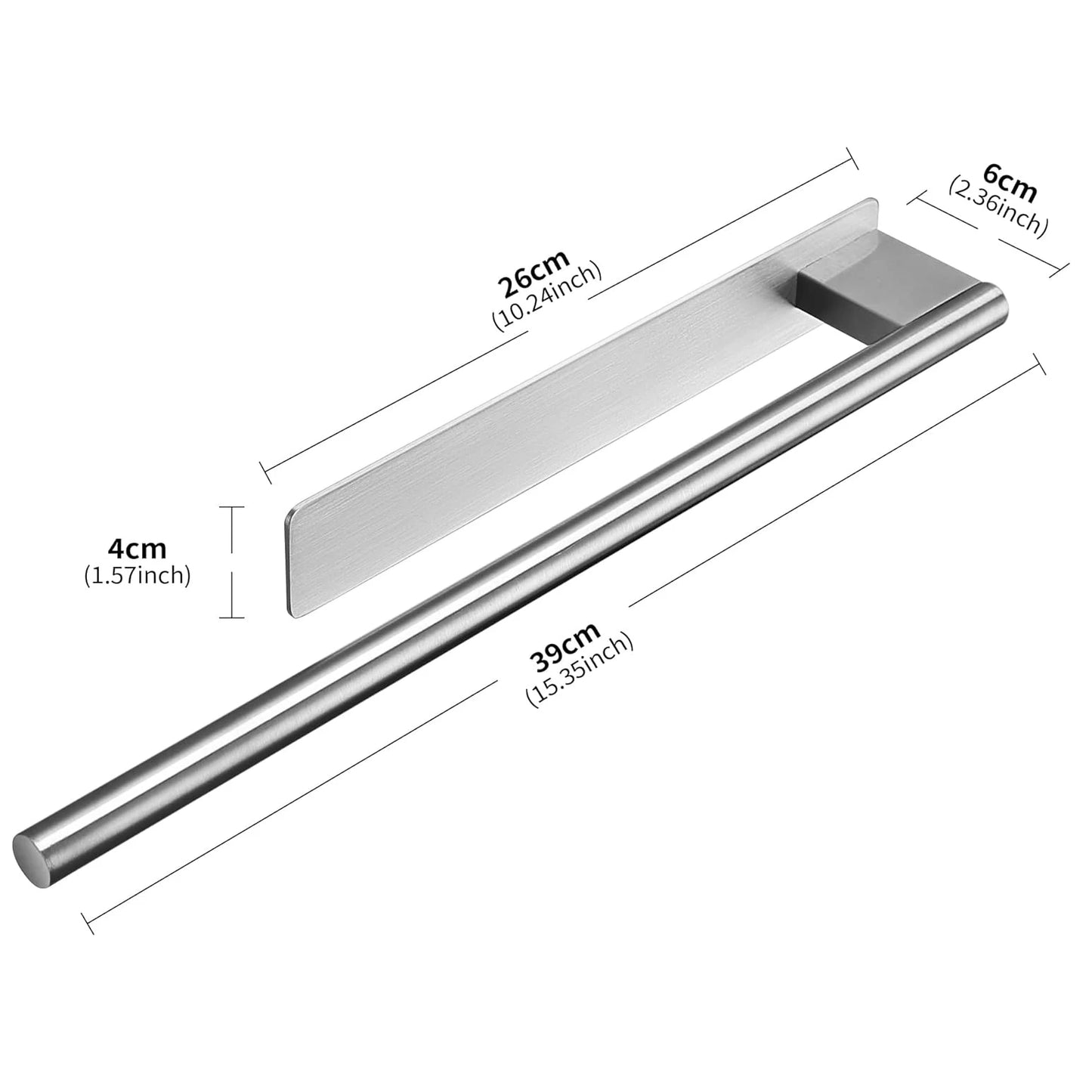 Porte-serviettes Sans Perçage Élégant 1 Barre en Argent