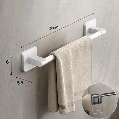 Porte-serviettes Sans Perçage Simple 30cm en Blanc