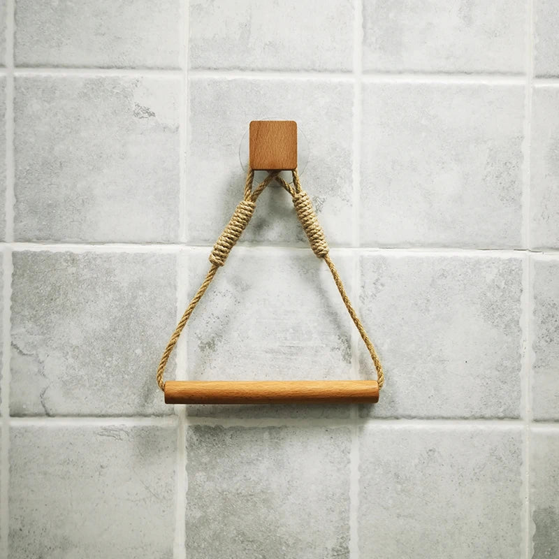 Porte-serviettes Simple en Bois Chanvre Carré