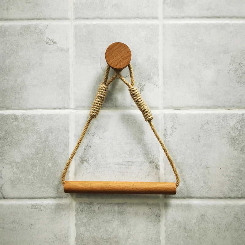 Porte-serviettes Simple en Bois Chanvre Rond