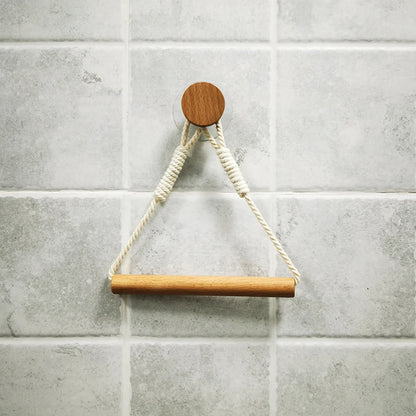 Porte-serviettes Simple en Bois Coton Rond