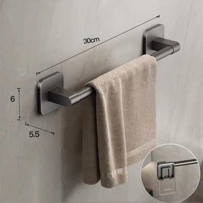 Porte-serviettes avec Range-Chaussons en Gris 30 cm