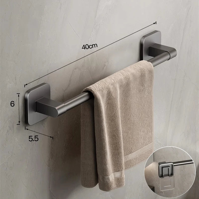 Porte-serviettes avec Range-Chaussons en Gris 40 cm