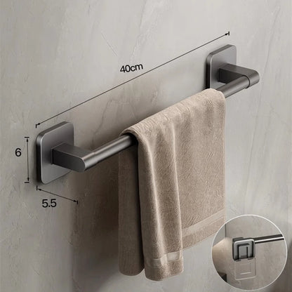 Porte-serviettes avec Range-Chaussons en Gris 40 cm