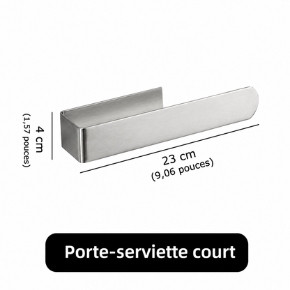 Porte-serviettes court en Acier Inoxydable Auto-Adhésif en Argenté