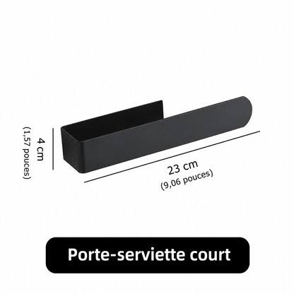 Porte-serviettes court en Acier Inoxydable Auto-Adhésif en Noir