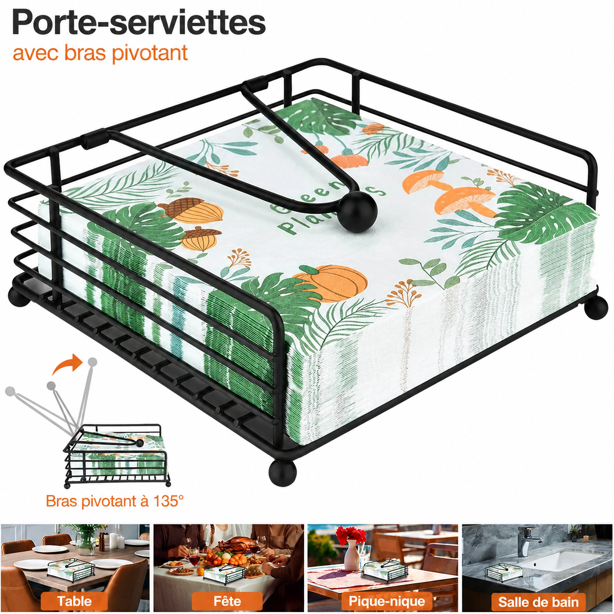 Porte-serviettes de Table Rustique