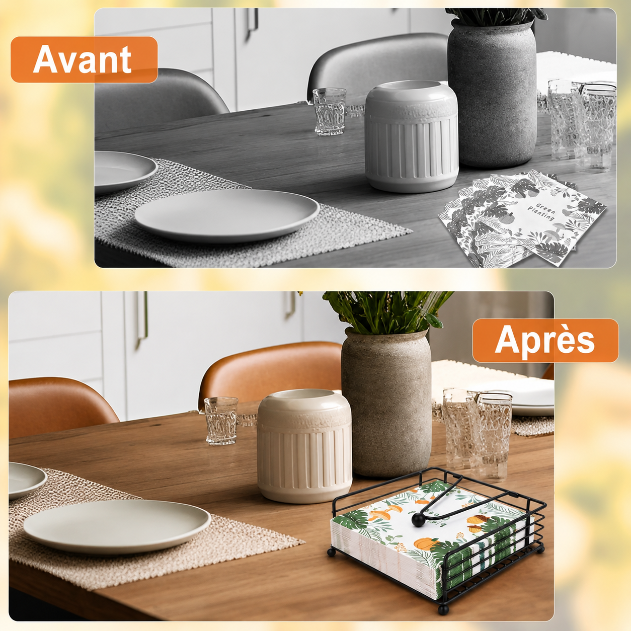 Porte-serviettes de Table Rustique
