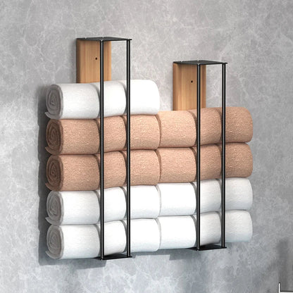 Porte-serviettes en Bois - Rangement Rouleaux
