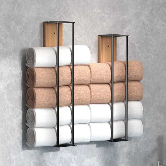 Porte-serviettes en Bois - Rangement Rouleaux