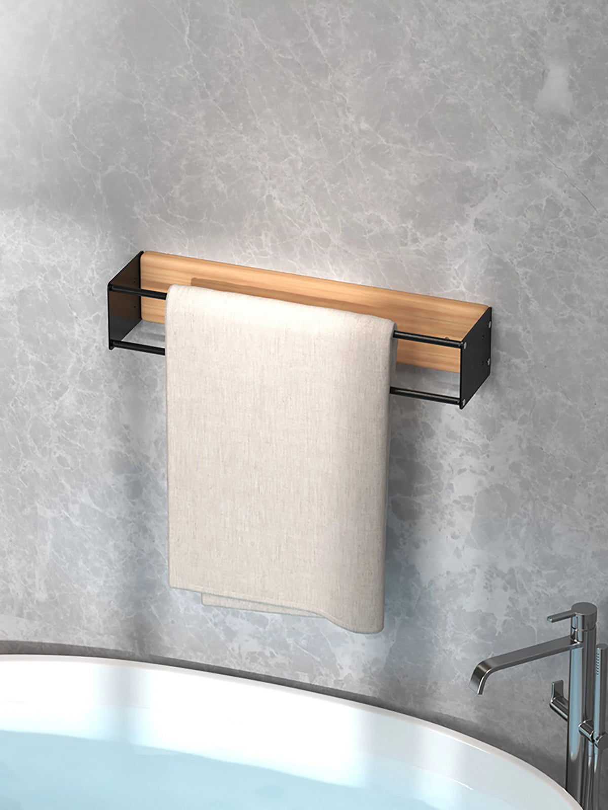 Porte-serviettes en Bois - Rangement Rouleaux 2