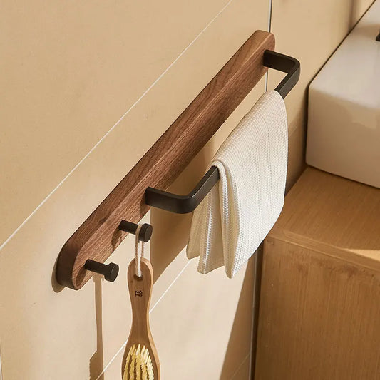 Porte-serviettes en Bois Brûlé Rustique
