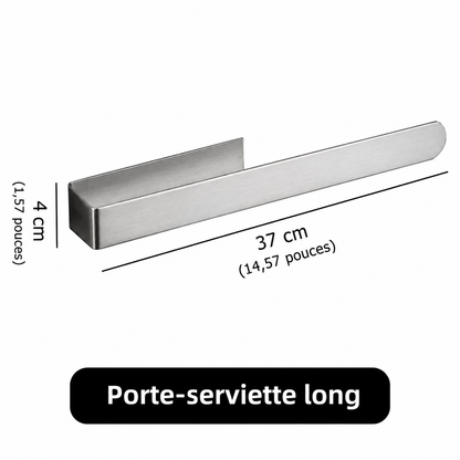 Porte-serviettes long en Acier Inoxydable Auto-Adhésif en Argenté