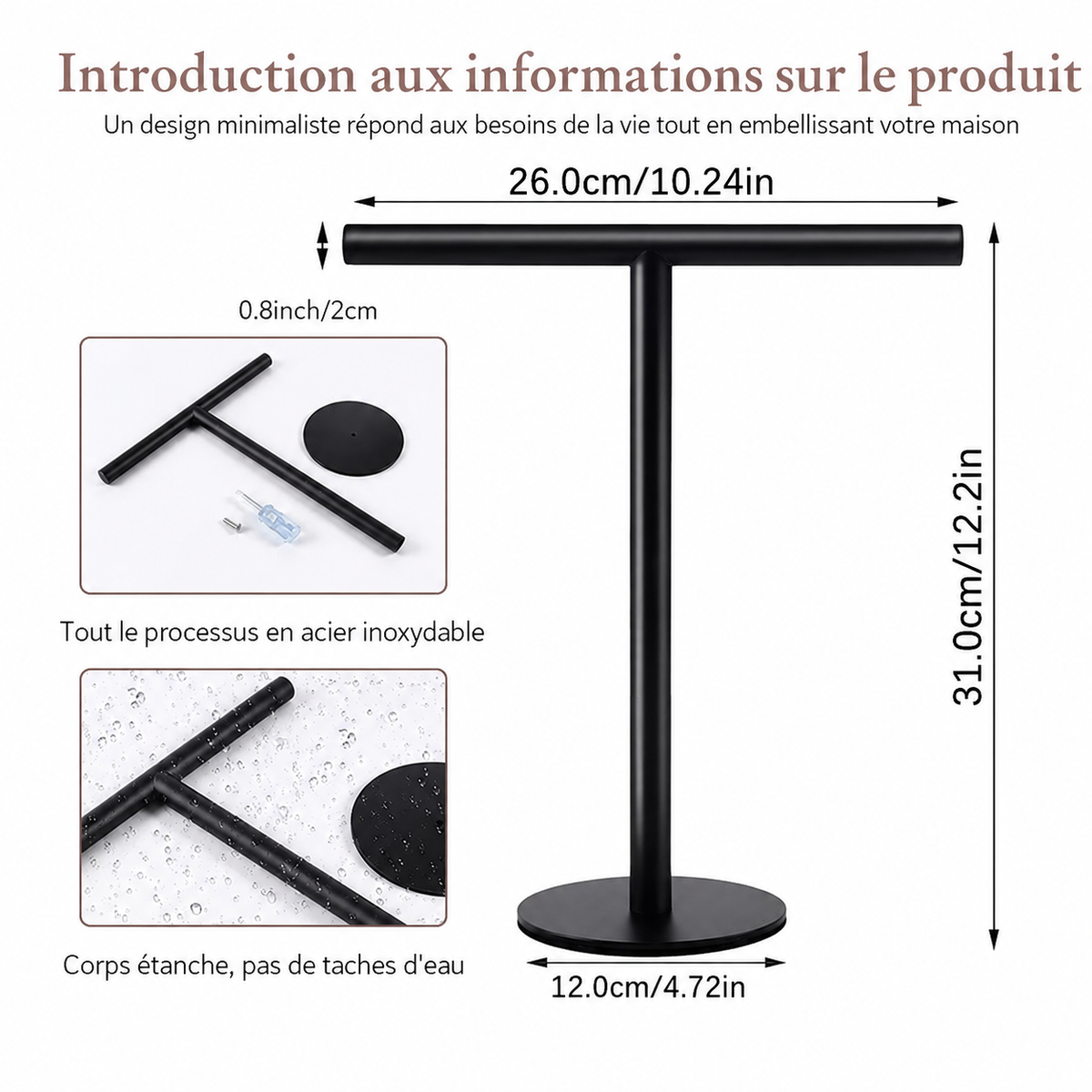 Porte-serviettes sur Pied Moderne Caractéristiques