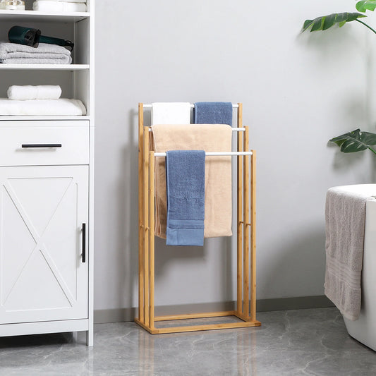 Porte-serviettes sur Pied en Bambou