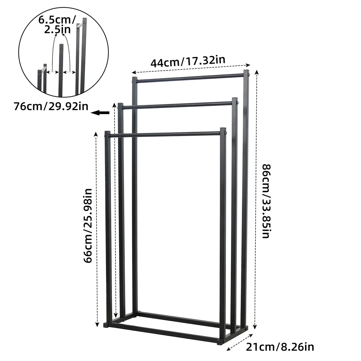 Porte-serviettes sur Pied en Métal Dimensions