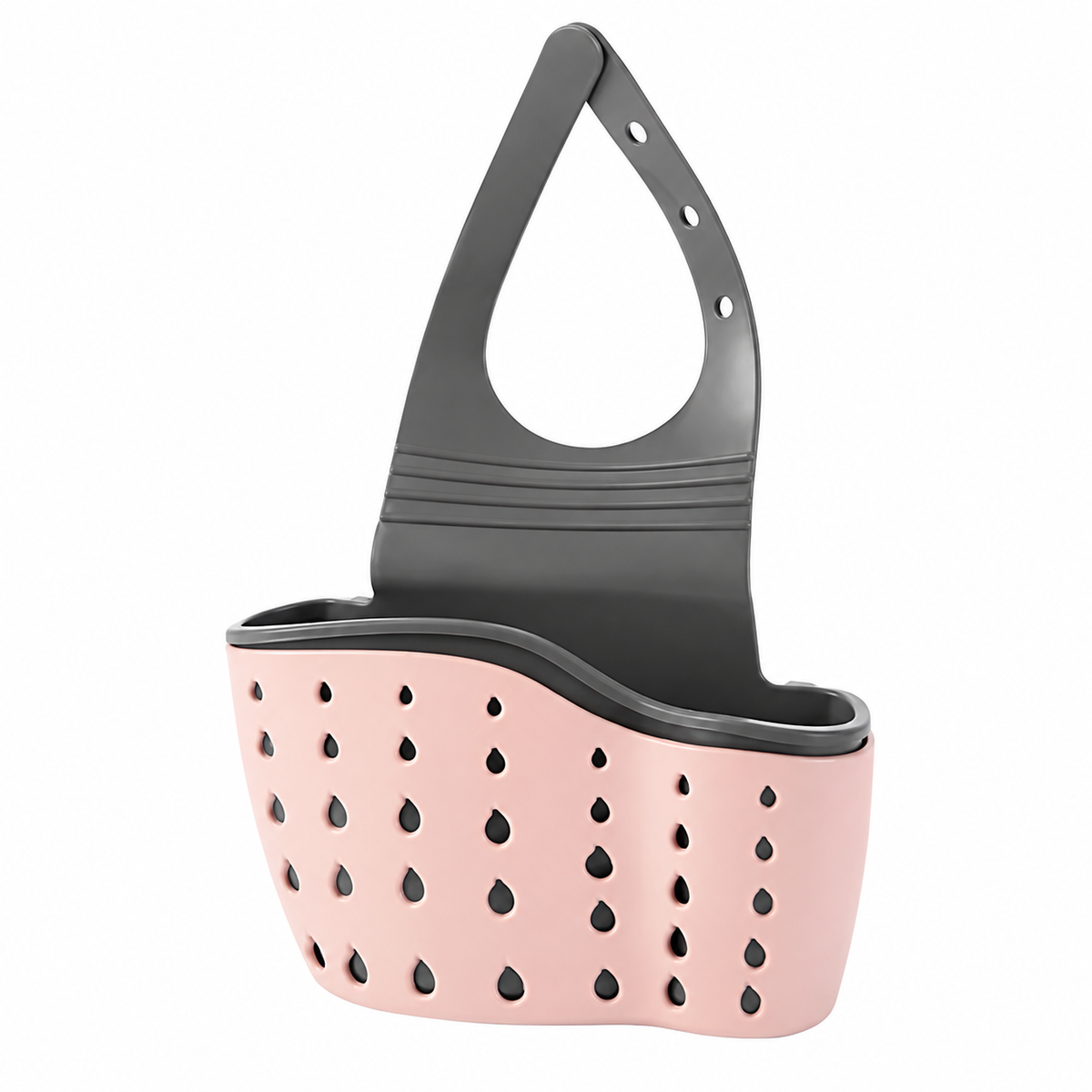 Porte Éponge Suspendu Ajustable en Rose et Gris