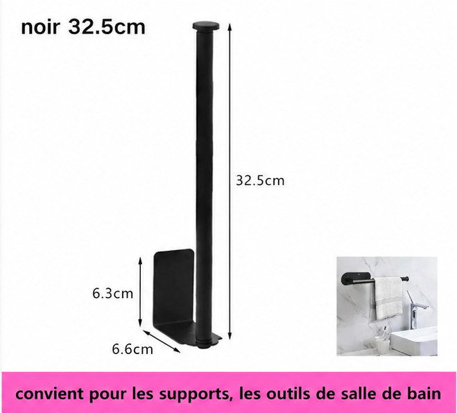Porte Essuie-Tout Multifonction en Noir Taille L