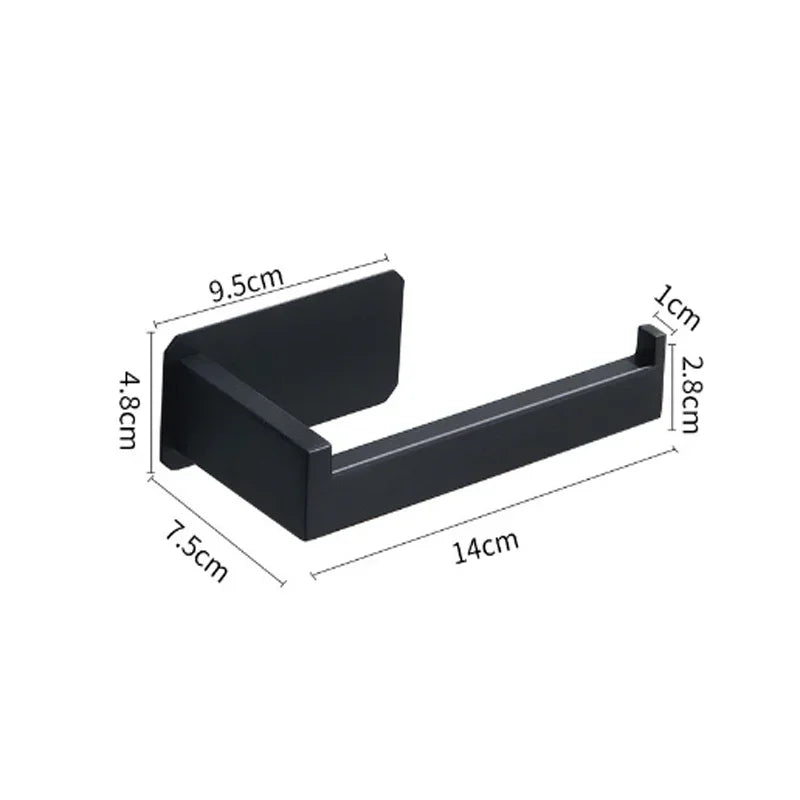 Porte Papier Toilette Adhésif en Noir Type 1