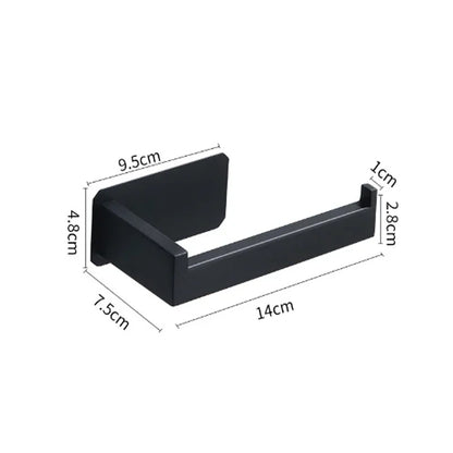 Porte Papier Toilette Adhésif en Noir Type 1