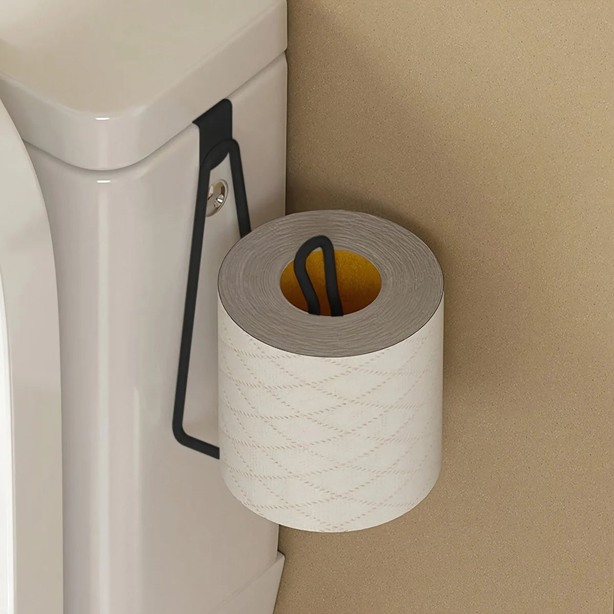 Porte Papier Toilette Compact en Noir