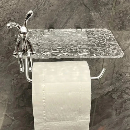 Porte Papier Toilette avec Étagère en Argent 2 Type 2