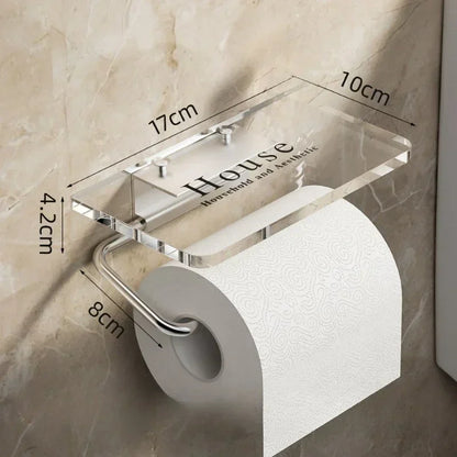Porte Papier Toilette avec Étagère en Argent Type 1