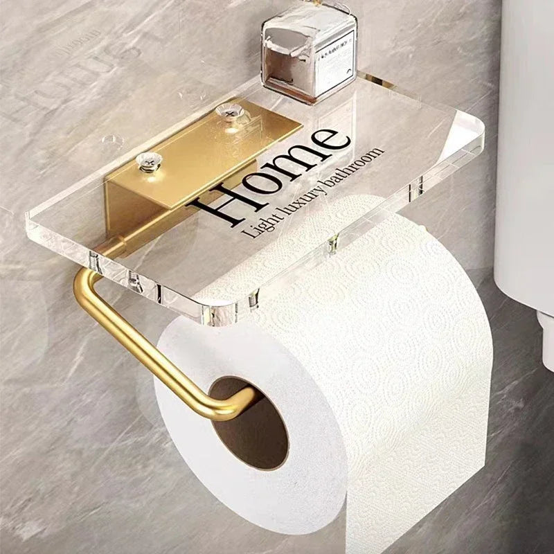 Porte Papier Toilette avec Étagère en Or 1 Type 1