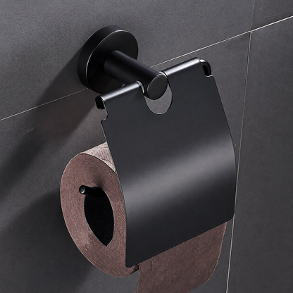 Porte Papier Toilette avec Protection avec Socle en Noir