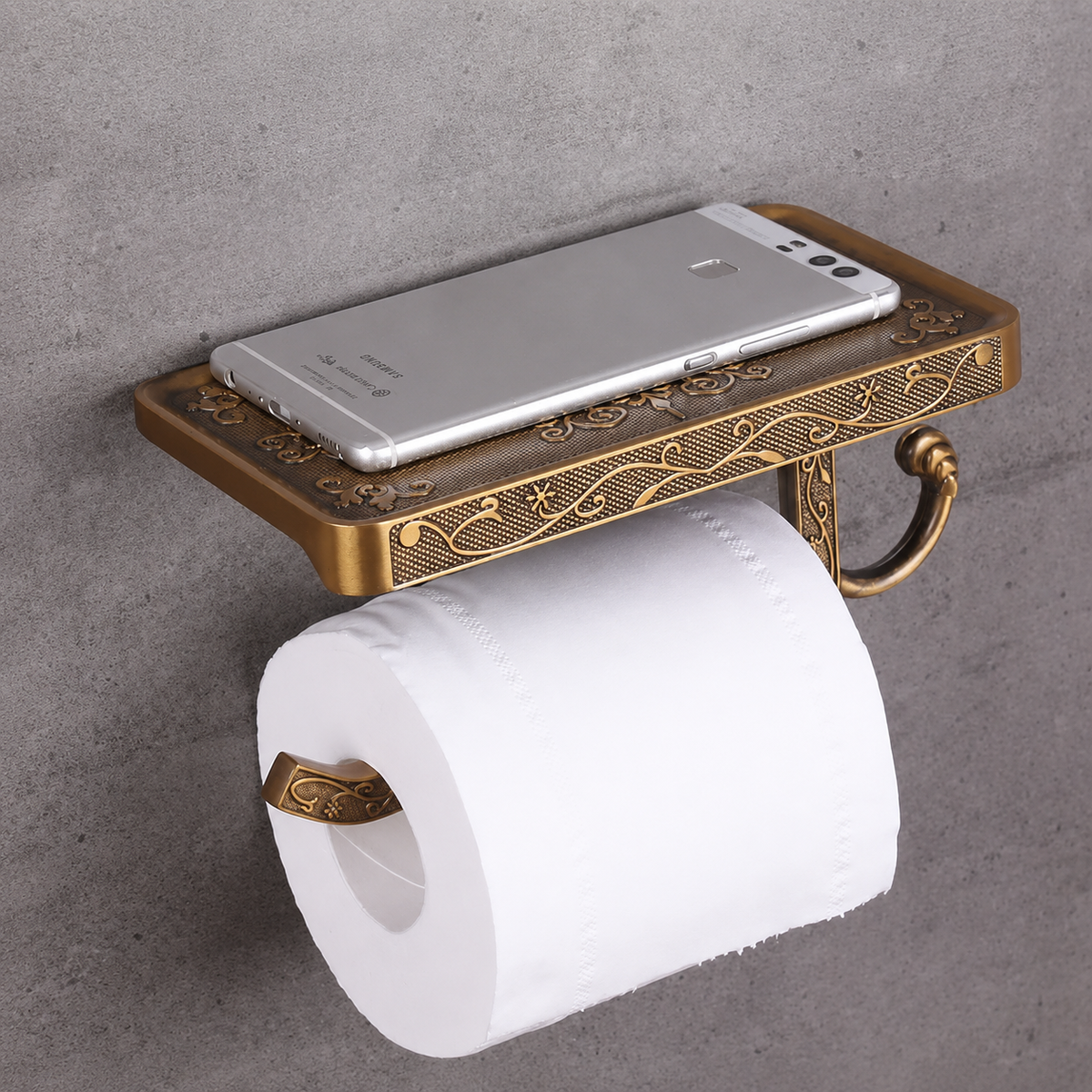 Porte Papier Toilette en Laiton Antique