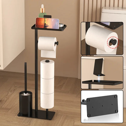Porte Papier Toilette sur Pied avec Brosse