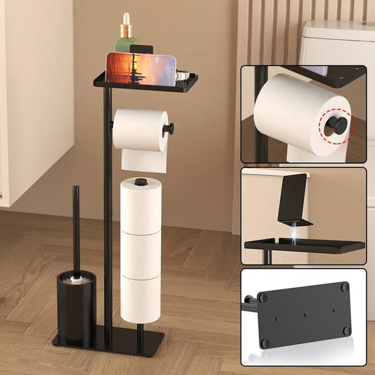 Porte Papier Toilette sur Pied avec Brosse