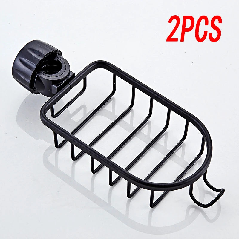 Porte Savon Ajustable Noir en 2 pièces