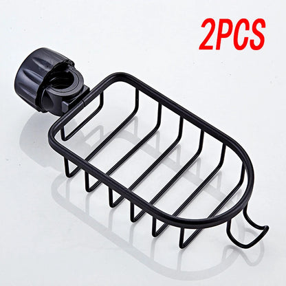 Porte Savon Ajustable Noir en 2 pièces