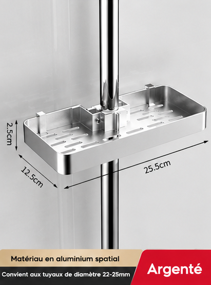 Porte Savon Douche Sans Perçage en Argent 