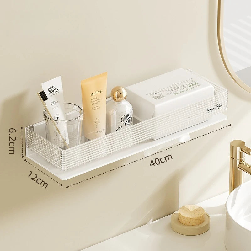 Porte Savon Douche sur Étagère en Blanc Taille L