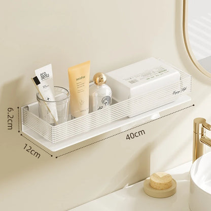 Porte Savon Douche sur Étagère en Blanc Taille L
